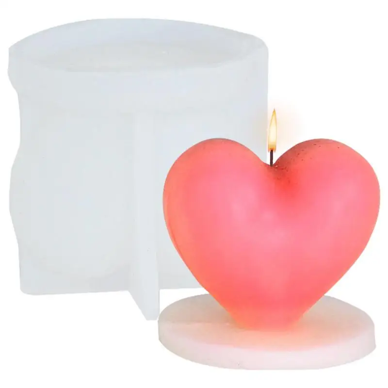 

3D Heart Shape Silicone Candle Mold DIY Handmade Plaster Epoxy Resin Aromath Soap Baking Molds Wedding Decoration Souvenirs