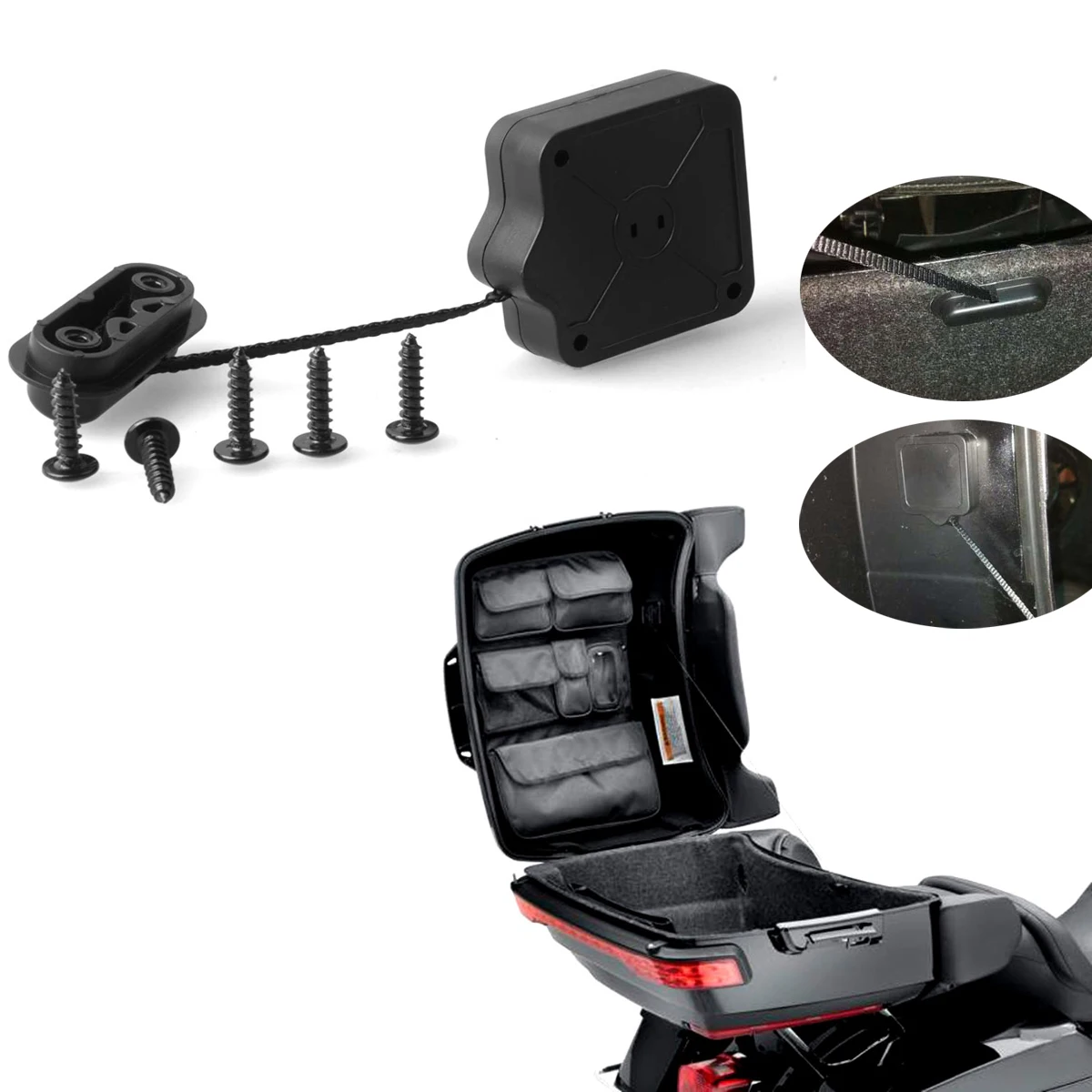 

Motorcycle Tour Pack Lid Tether Fit for Harley Touring Road King Ultra Electra Street Glide CVO 2014-2018 Luggage Lid Tether