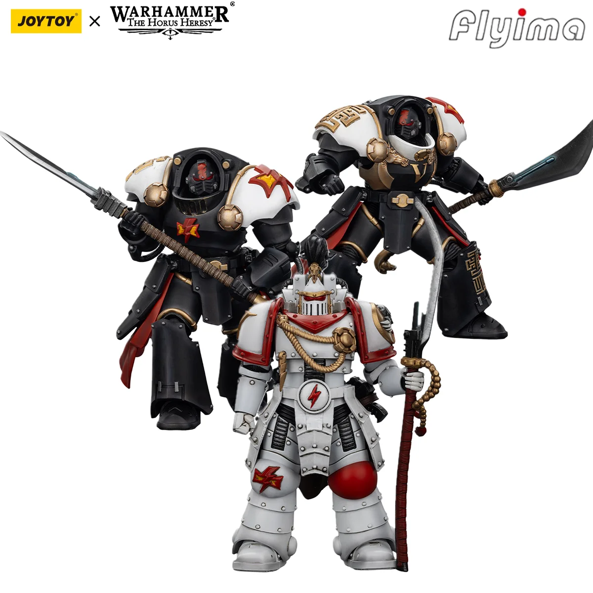 Фото [В НАЛИЧИИ] JOYTOY Warhammer 40K 1/18 Фигурки White Scars Legion Praetor и Ebon Keshig Terminator, набор из 3 моделей №1