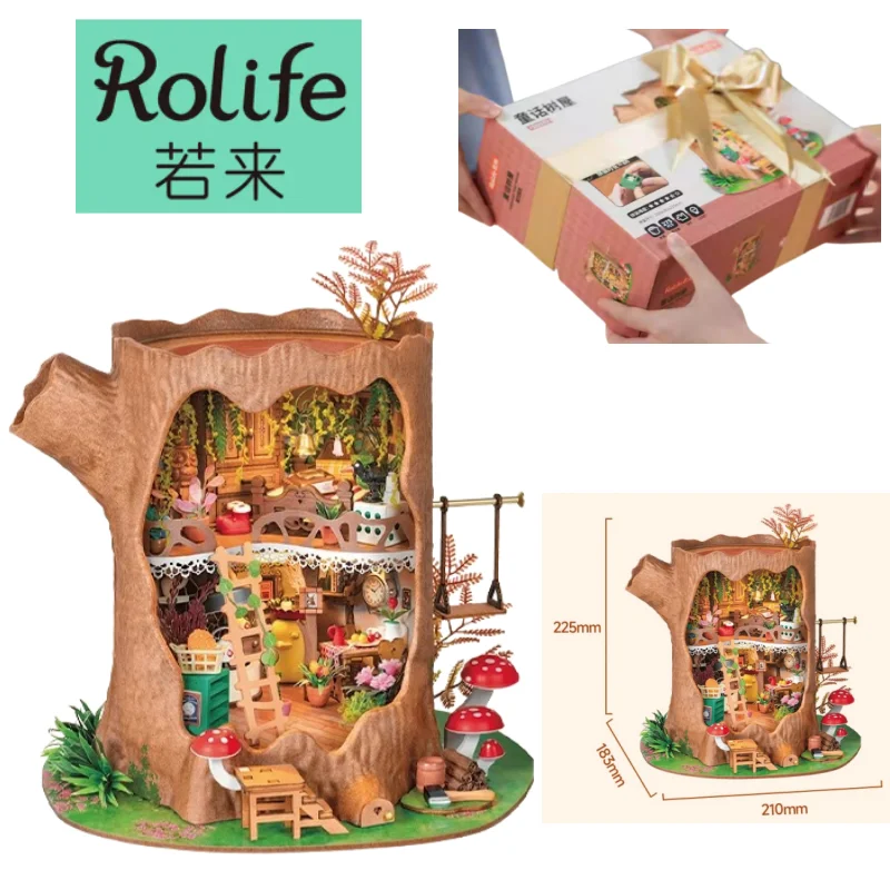 Фото Rolife сказочный дом на дереве DIY маленький дом ручной работы миниатюрная креативная деревянная сборная модель строительные блоки подарок №1