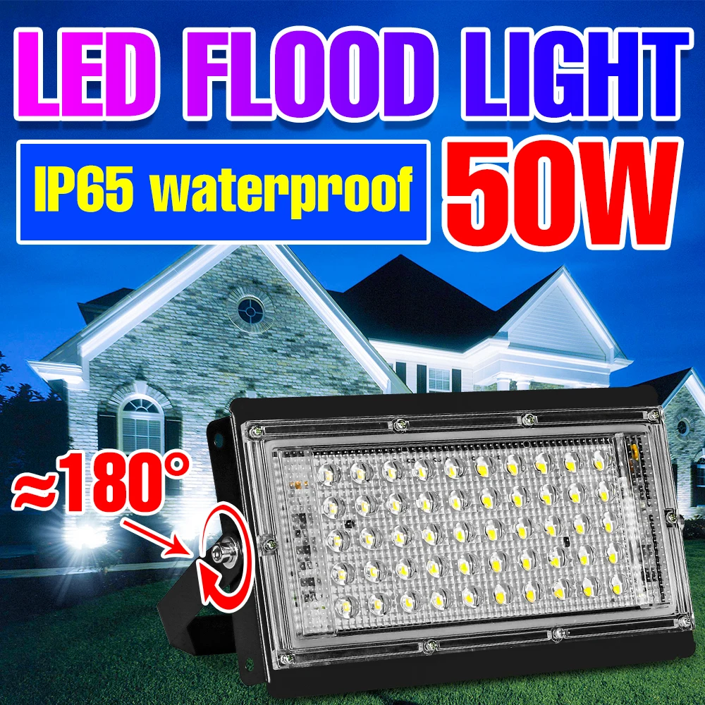 

2PCS LED Floodlight IP65 Waterproof Spotlight Outdoor Lighting Garden Exterior Wall Lamp AC220-240V LED Reflector Flood Light