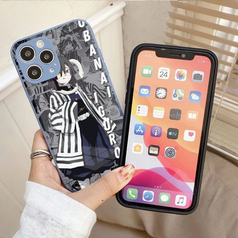 

Obanai Iguro Phone Case For IPhone 14 13 12 11 Pro Max X XR XS 8 7 Plus Liquid Glass Color Phone Cover