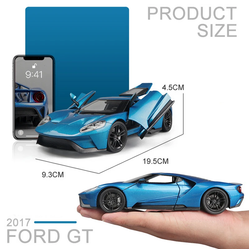 WELLY 1:24 2017 Ford GT металлическая модель автомобиля