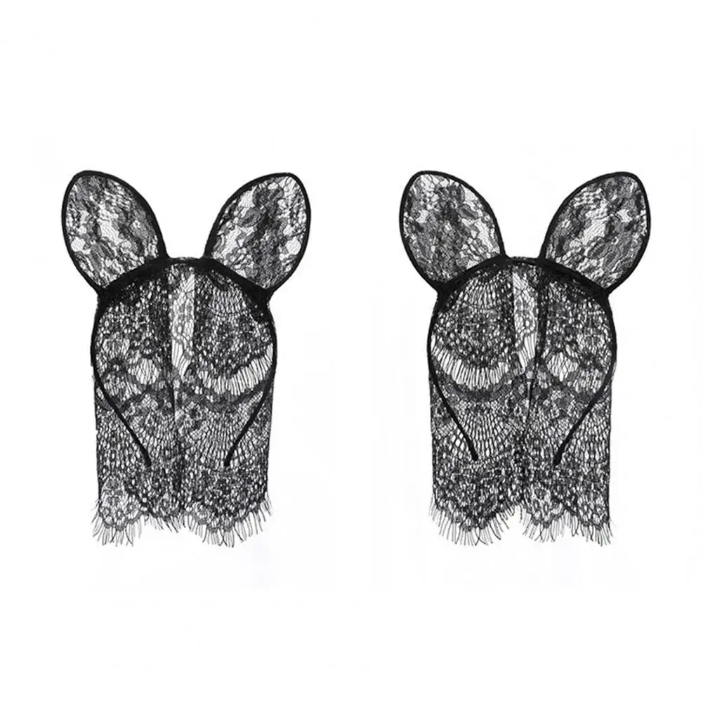 

Perspective Fashion Micro Elastic Hairband Cat Ear Girls Headband Face Cover for Gift