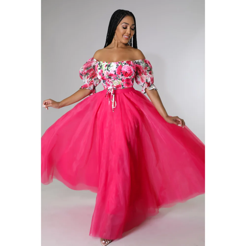 

High Waist Mesh Skirt Women Fashion A Line Swing Full Length Skirts Office Ladies Drapped Holiday Party Long Skirts Summer 2023
