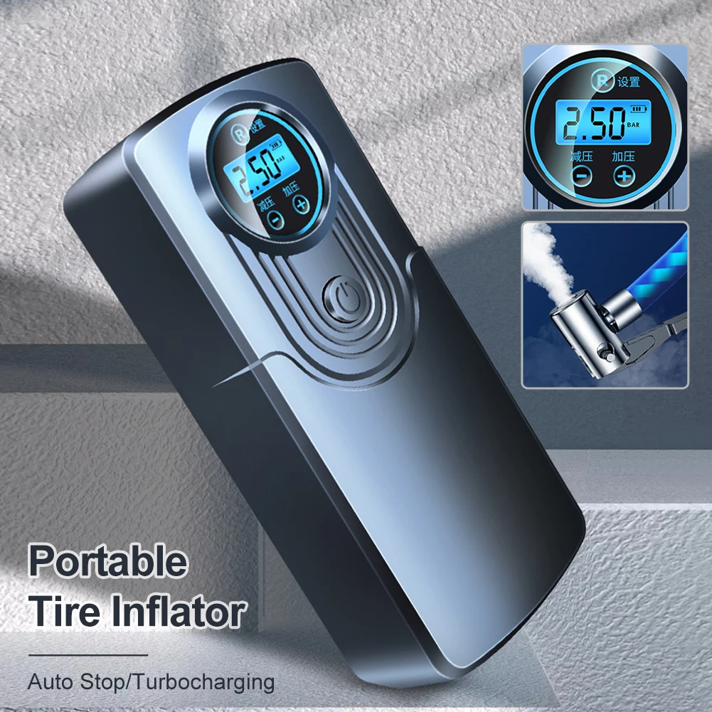 

Rechargeable Air Pump Tire Inflator Portable Mini Car Tyre Inflator Digital Cordless Motorcycle Pump Air Compressor For Car