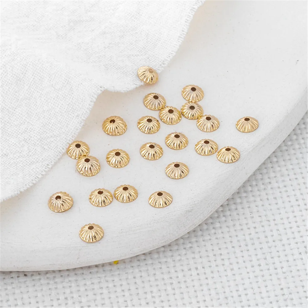 

Аксессуары для золотых бусин 14K, цветочный держатель серии диаметром 4,5 мм, аксессуары для цветочной шляпы «сделай сам», 100 шт.