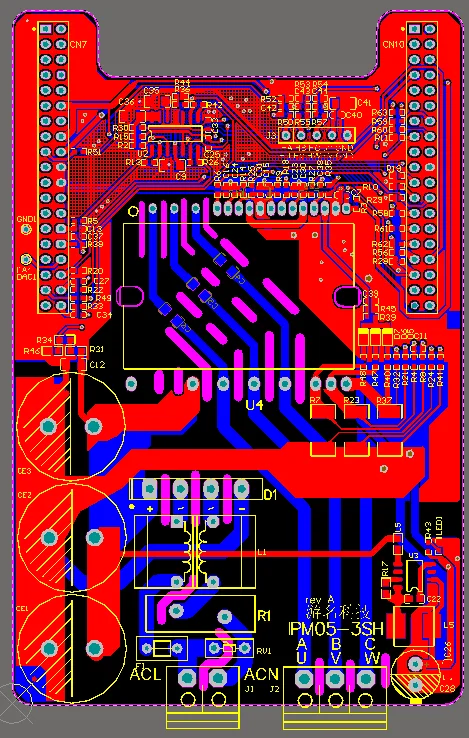 Плата разработки бесщеточного электродвигателя постоянного тока IPM05F STM32 FOC
