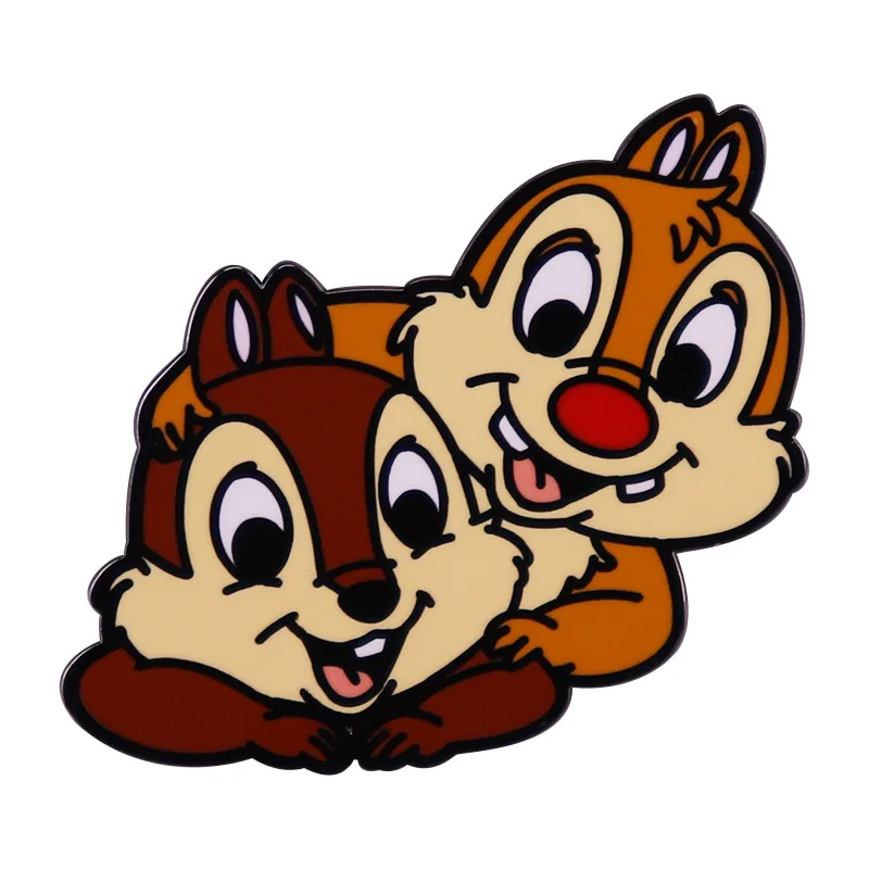 

Cartoon Squirrel Rabbit Cute Bunny Brother Enamel Brooch Pin Jacket Lapel Metal Pins Brooches Badge Exquisite Jewelry Accessorie