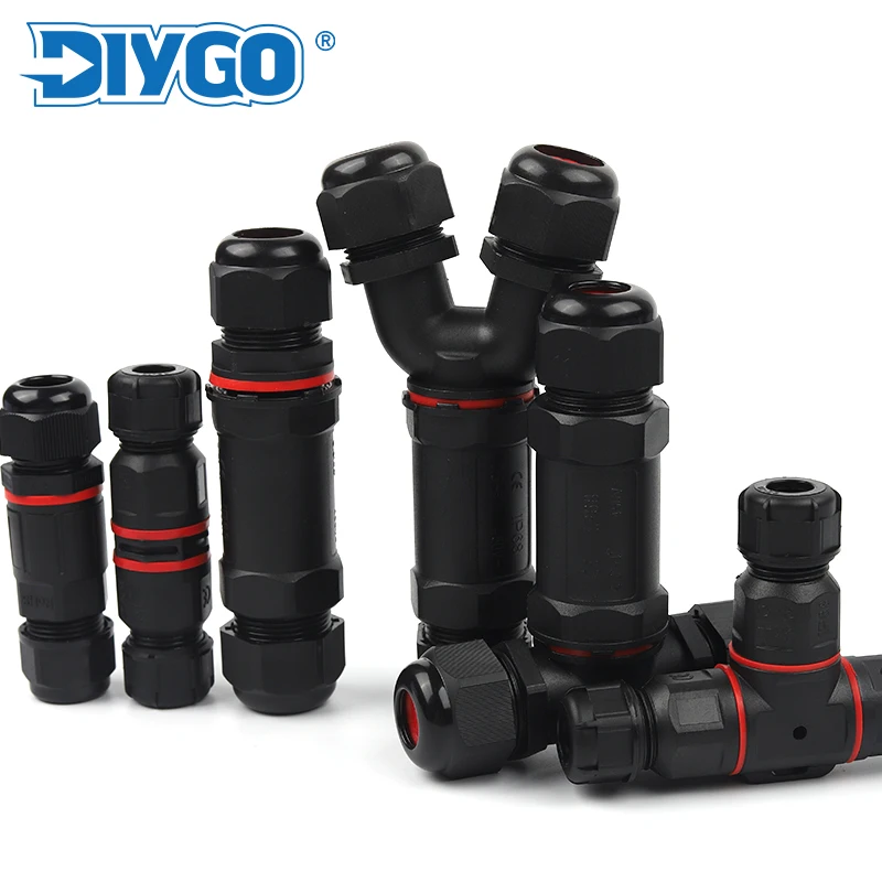 

IP68 I/Y/T Shape M20/M25 Waterproof Connector 2/3/4/5 Pin Screw Terminal Adapter For 6-16mm Cable Outdoor Wire Connector DIY GO