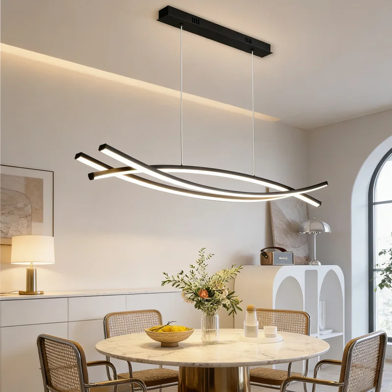 Фото Минималистичный светодиодный подвесной светильник-люстра для кухни, прихожей, гостиной, столовой, отеля, стойки регистрации, барной стойки №2