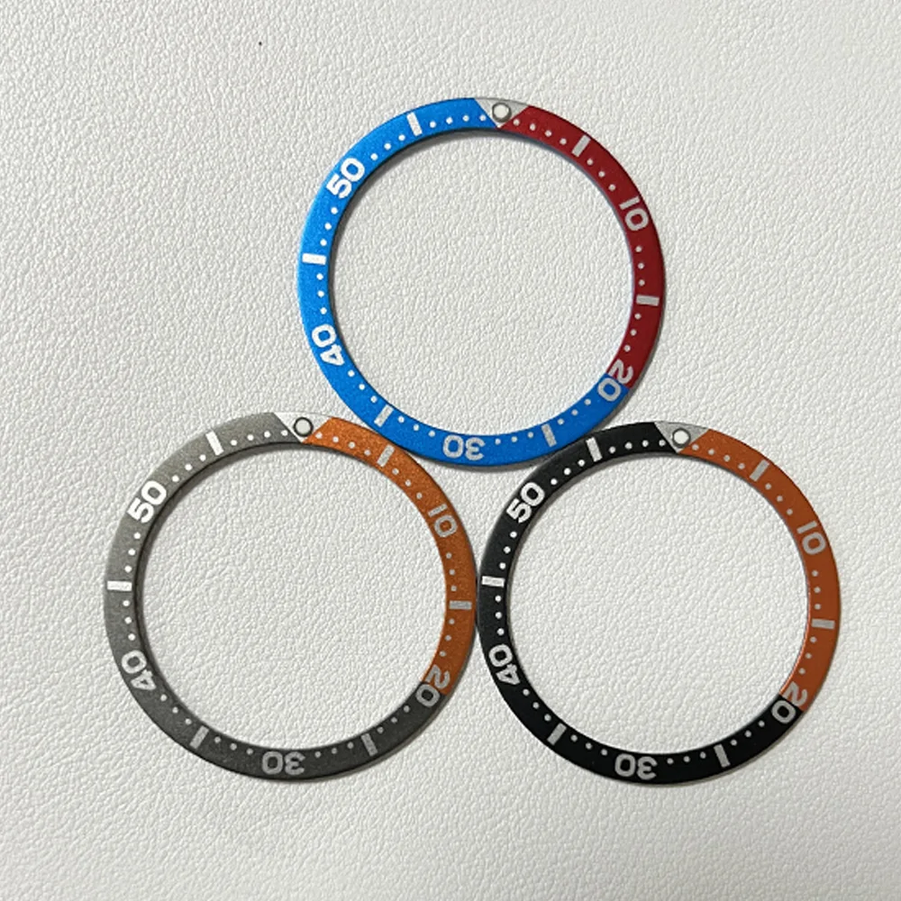 Watch Modify Parts 38.81mm/32.50mm Two-Color Aluminum Bezel Insert Suitable For SRP777 Diver Watch Case