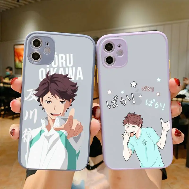 

YNDFCNB Anime Haikyuu Oikawa Phone Case for iPhone X XR XS 7 8 Plus 11 12 13 pro MAX 13mini Translucent Matte Case