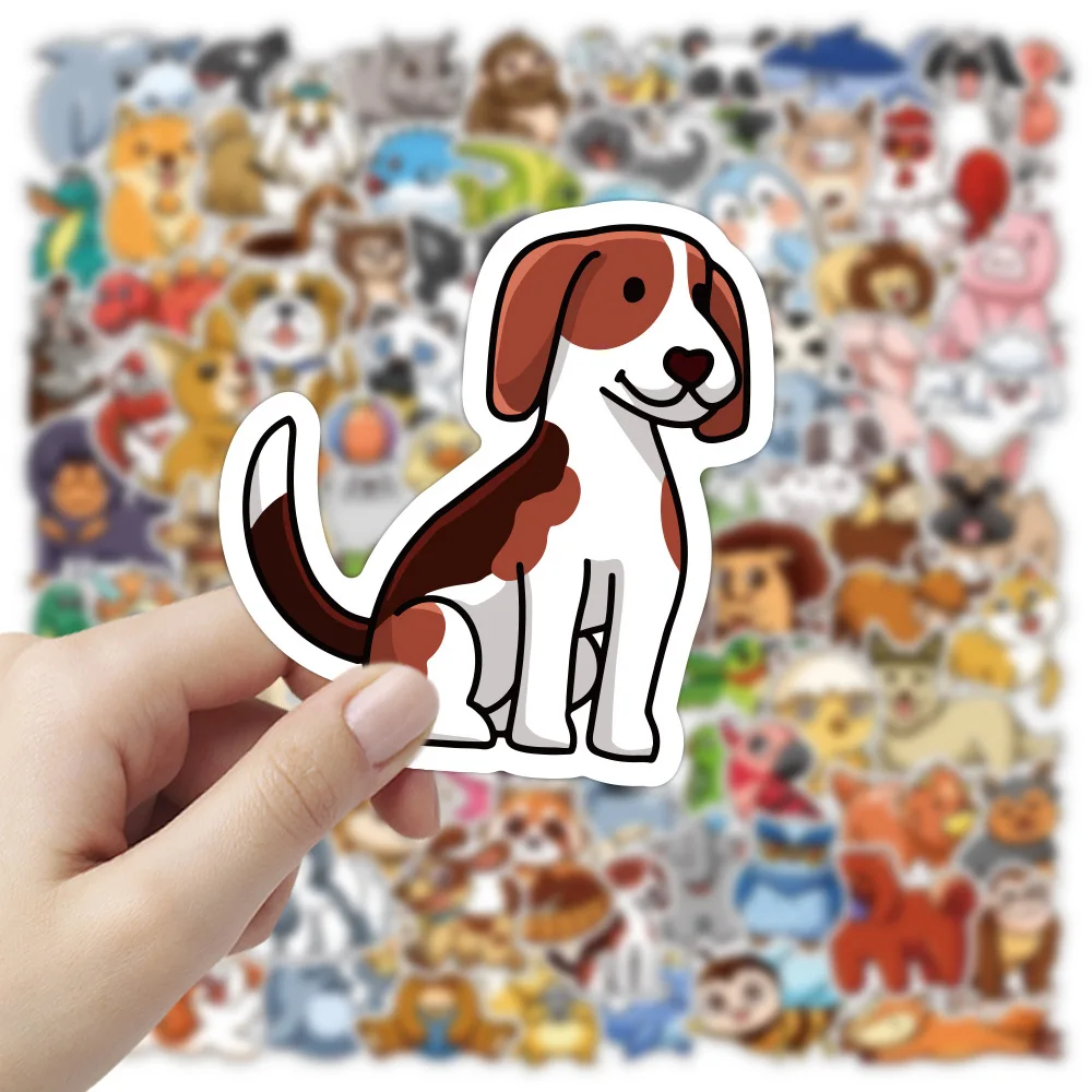 

100pcs Cute Dog Cat Anime Animal Graffiti Sticker Cartoon Decals Kids Toy DIY Diary Suitcase Scrapbook Phone Laptop Bike Sticker