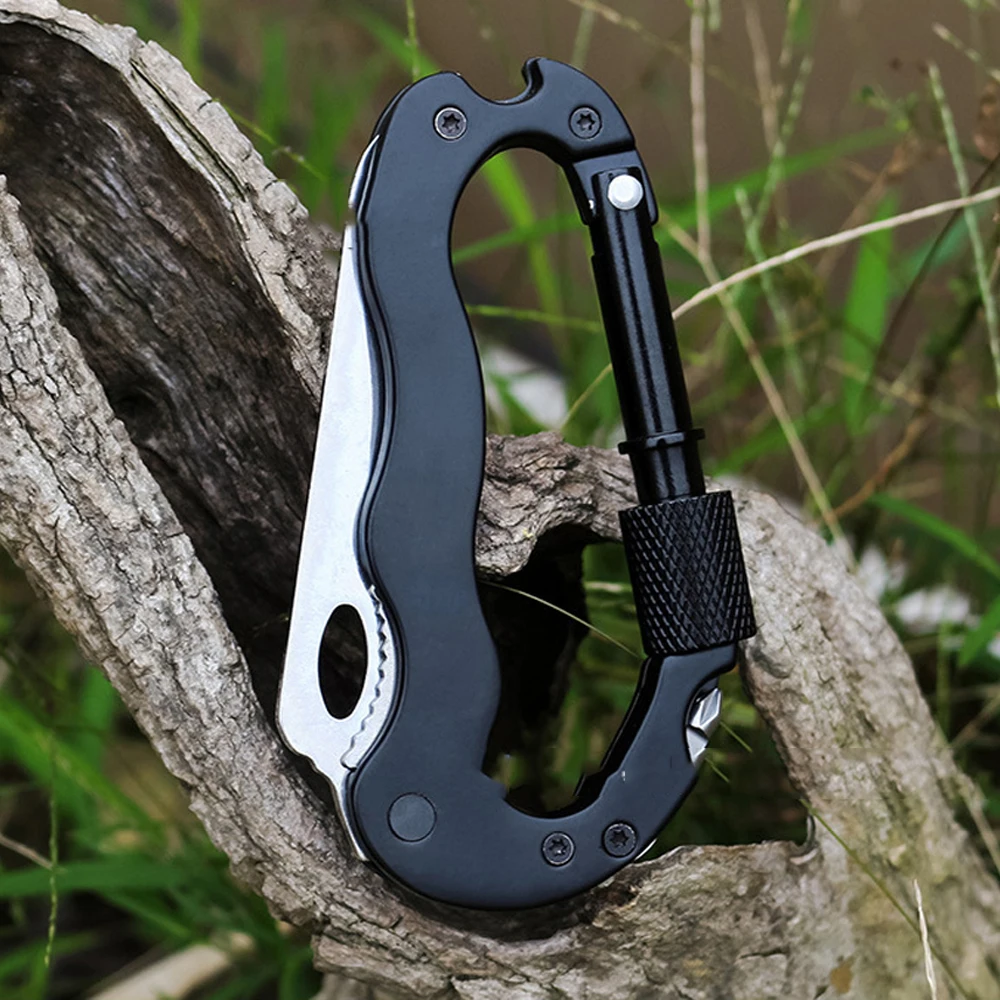 

Многоцелевой складной нож из стали с карабином, портативный Мультитул для выживания на открытом воздухе, военный тактический нож, гаджеты д...