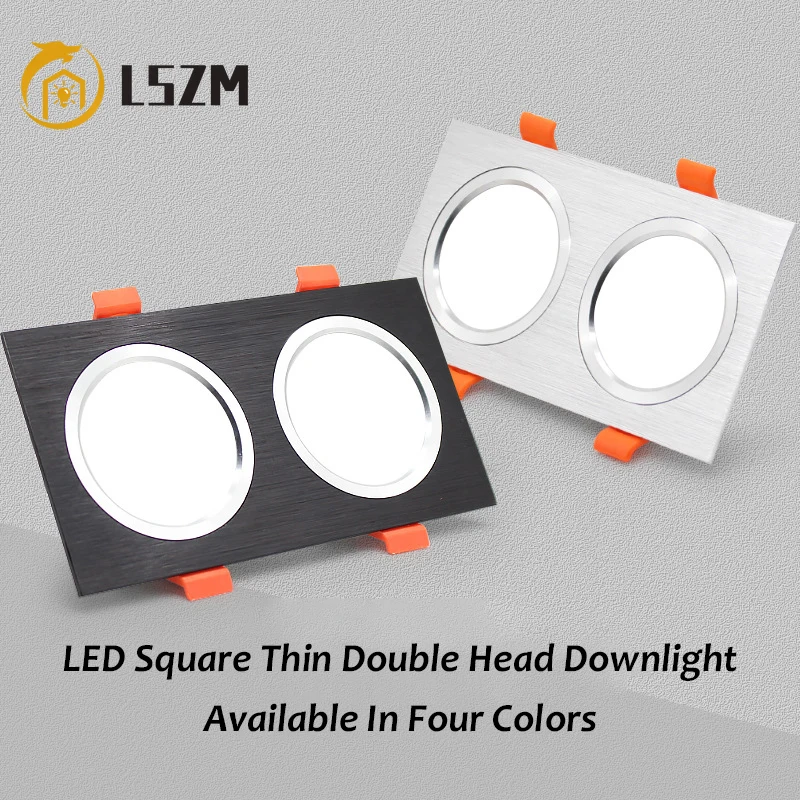 

High CRI Double-heads LED Downlight Rectangular LED Ceiling Light Embedded Square LED Spotlight Ultra Thin LED Panel Light Lamps