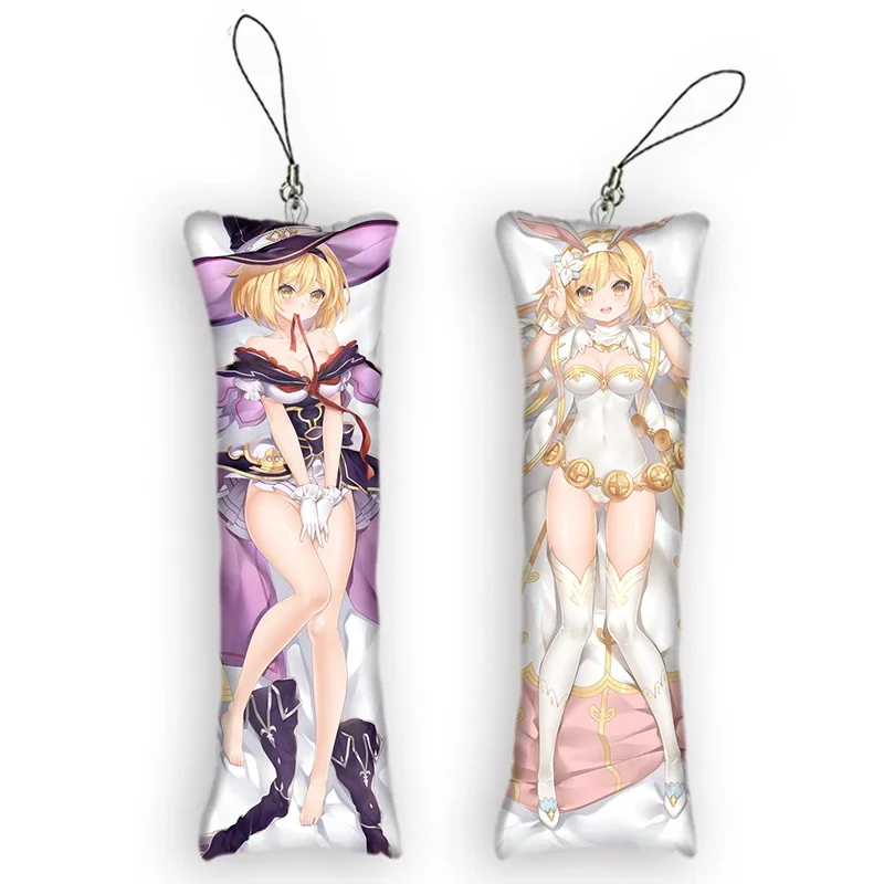 

Брелок для ключей Dakimakura с двусторонним принтом, мини-Аниме подвеска в виде подушки для тела, симпатичный подарок гранблу Фэнтези