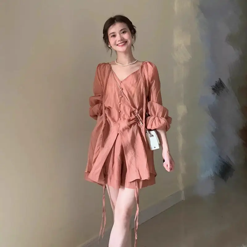 Костюм для защиты от солнца из льняной пасты Новинка лета 2024 Корейская версия