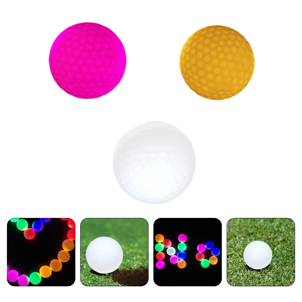 

3pcs Glow Golfing Balls Useful LED Shining Golfing Balls Golfing Fittings