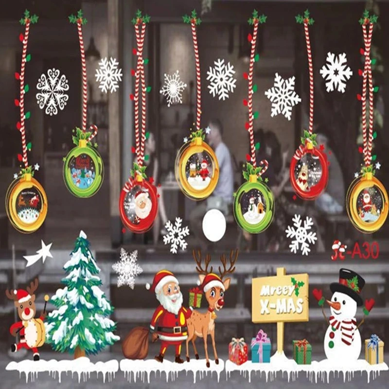 

Christmas Window Stickers Merry Christmas Decorations For Home Decor Christmas Wall Sticker Kids Room Wall Decals New Year 2023