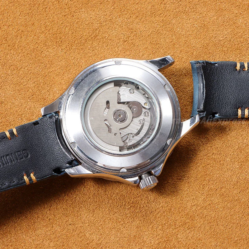 Высококачественный ремешок для часов из воловьей кожи с изогнутым концом 20 мм 22