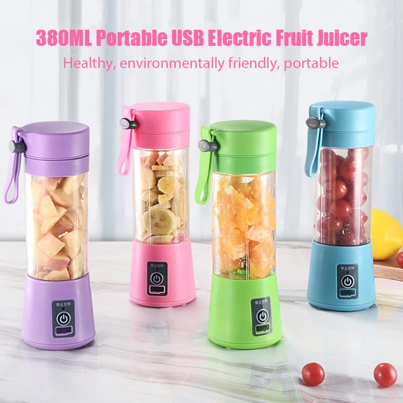 

380ml Portable USB Electric Fruit Juicer Smoothie Blender Orange Mixer 6 blades juicer extractor