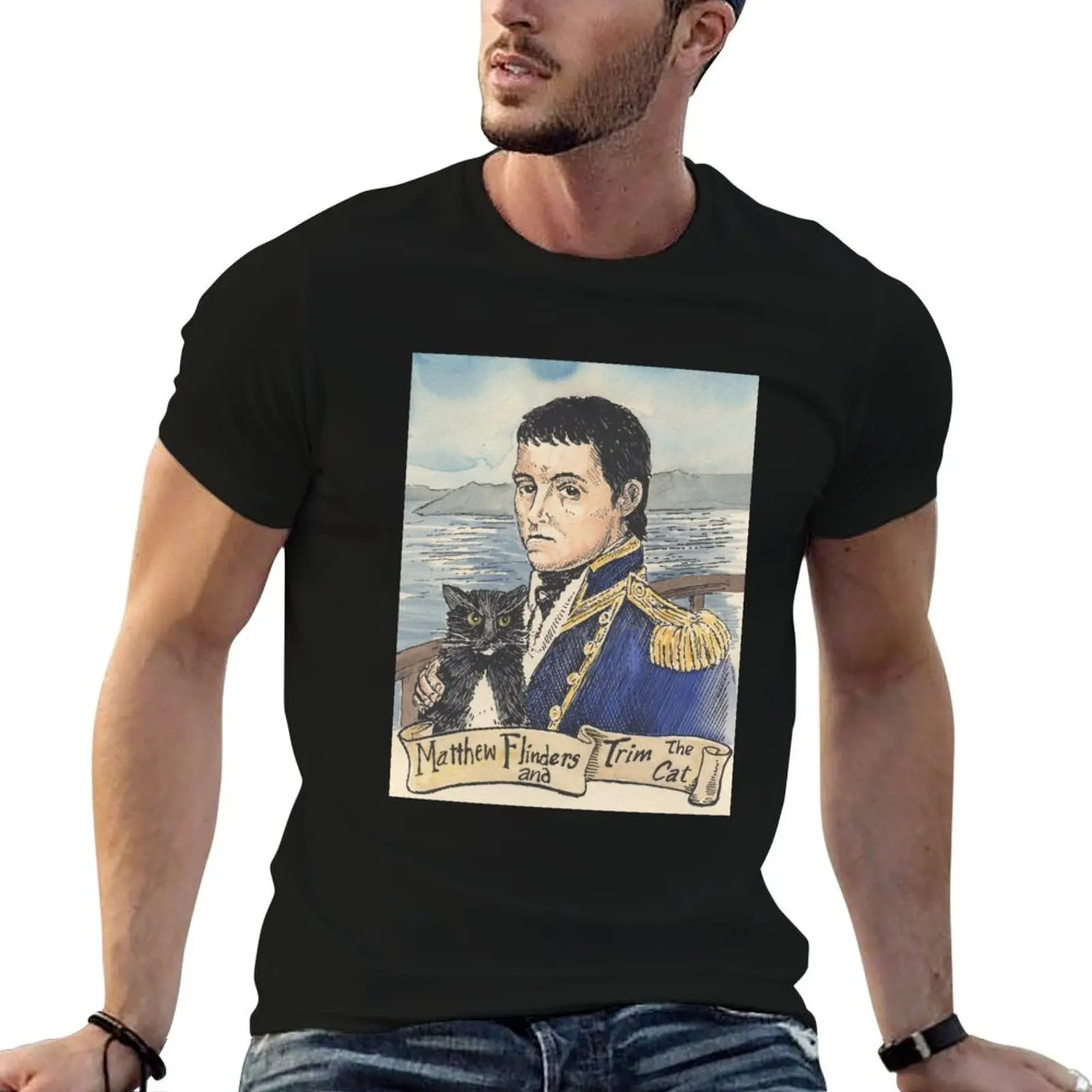 Футболка Matthew Flinders and Trim the Cat корейская модная футболка с принтом животных для