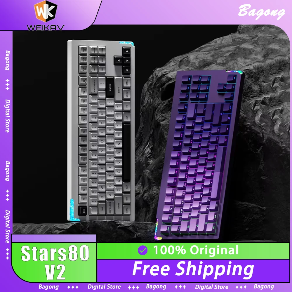 Weikav Stars80 V2 Комплект механической клавиатуры из алюминиевого сплава 3 режима RGB