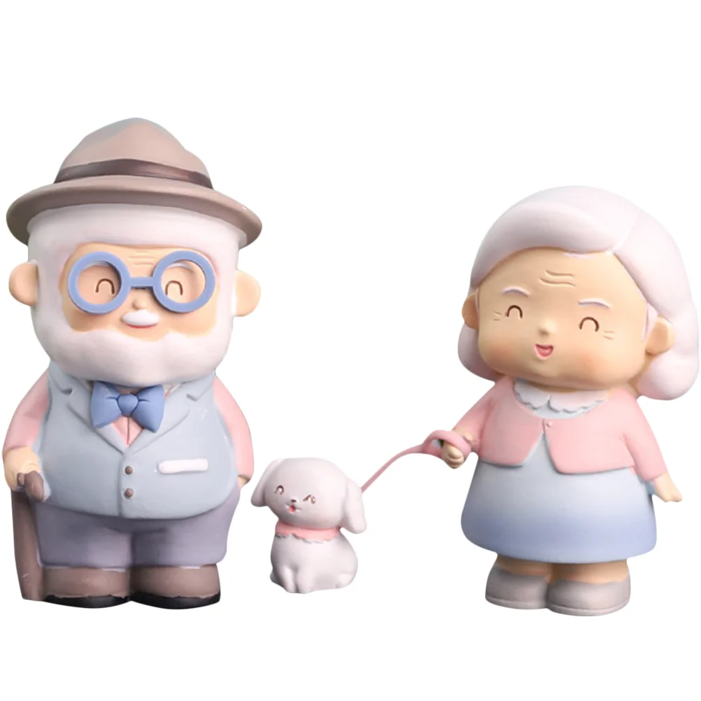 

1Set Loving Elderly Couple Figurine Resin Husband and Wife Statue Ornament Home Decor