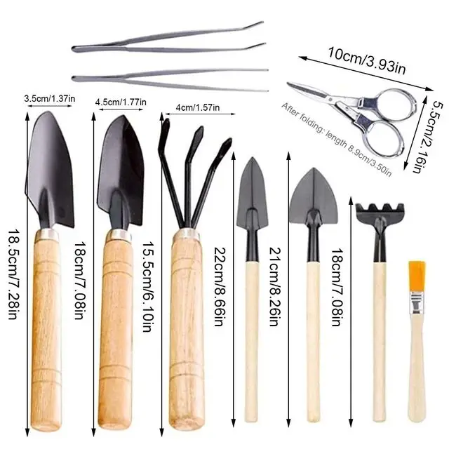 

Грабли бонсай, садовые суккуленты, ручные 10 шт./компл., горшечные цветы, садовые мини-лопаты, инструменты для аксессуаров, домашние инструмен...
