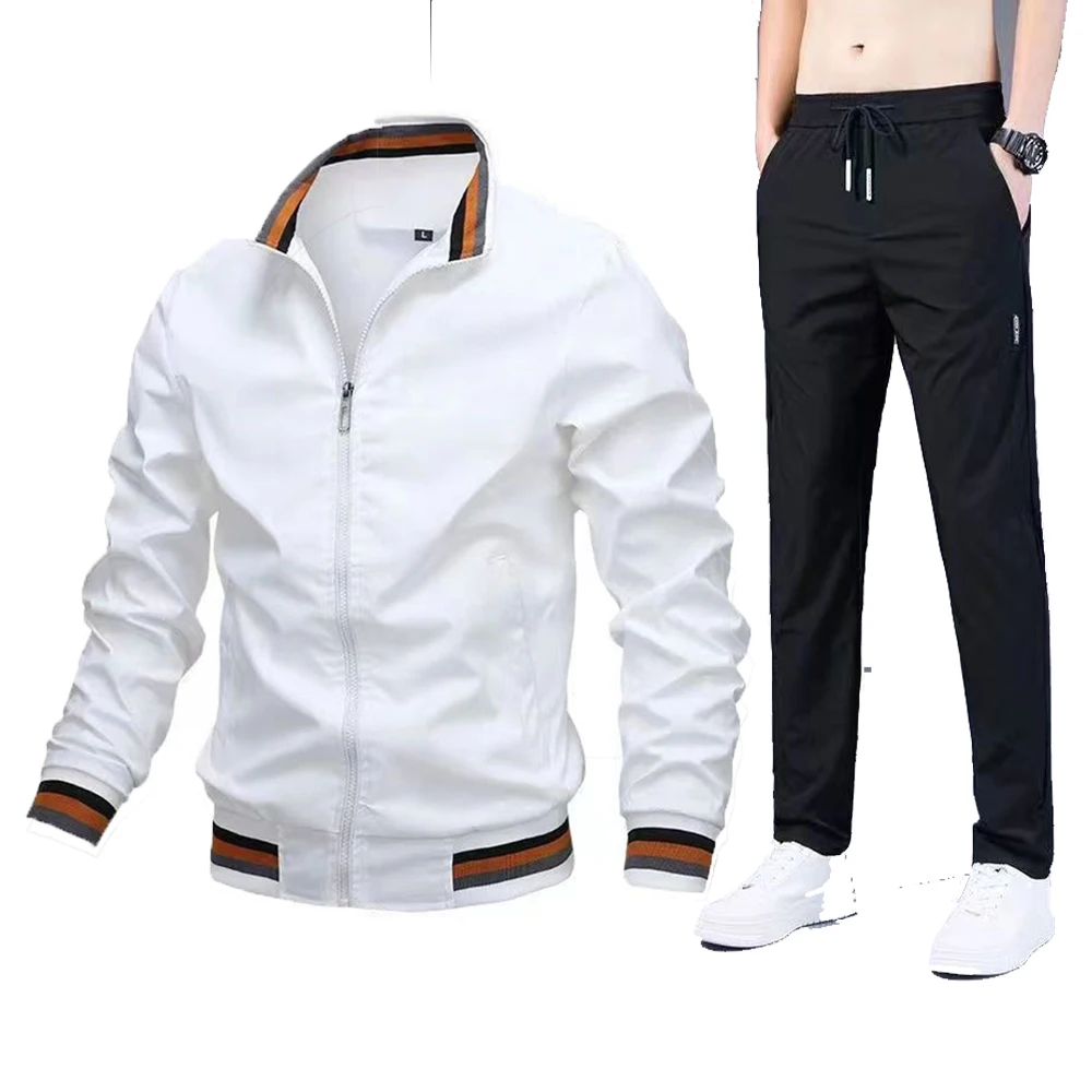 

2022 New Men's Jacket + Pants Boutique Fashion Casual Business High-end Jacket Suit Social Dress 2 Piece European Size