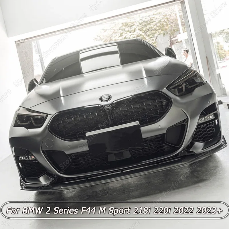 

For BMW 2 Series F44 M Sport 218i 220i 2022 2023+ Car Front Bumper Lip Splitter Spoiler Diffuser Body Kit Gloss Black