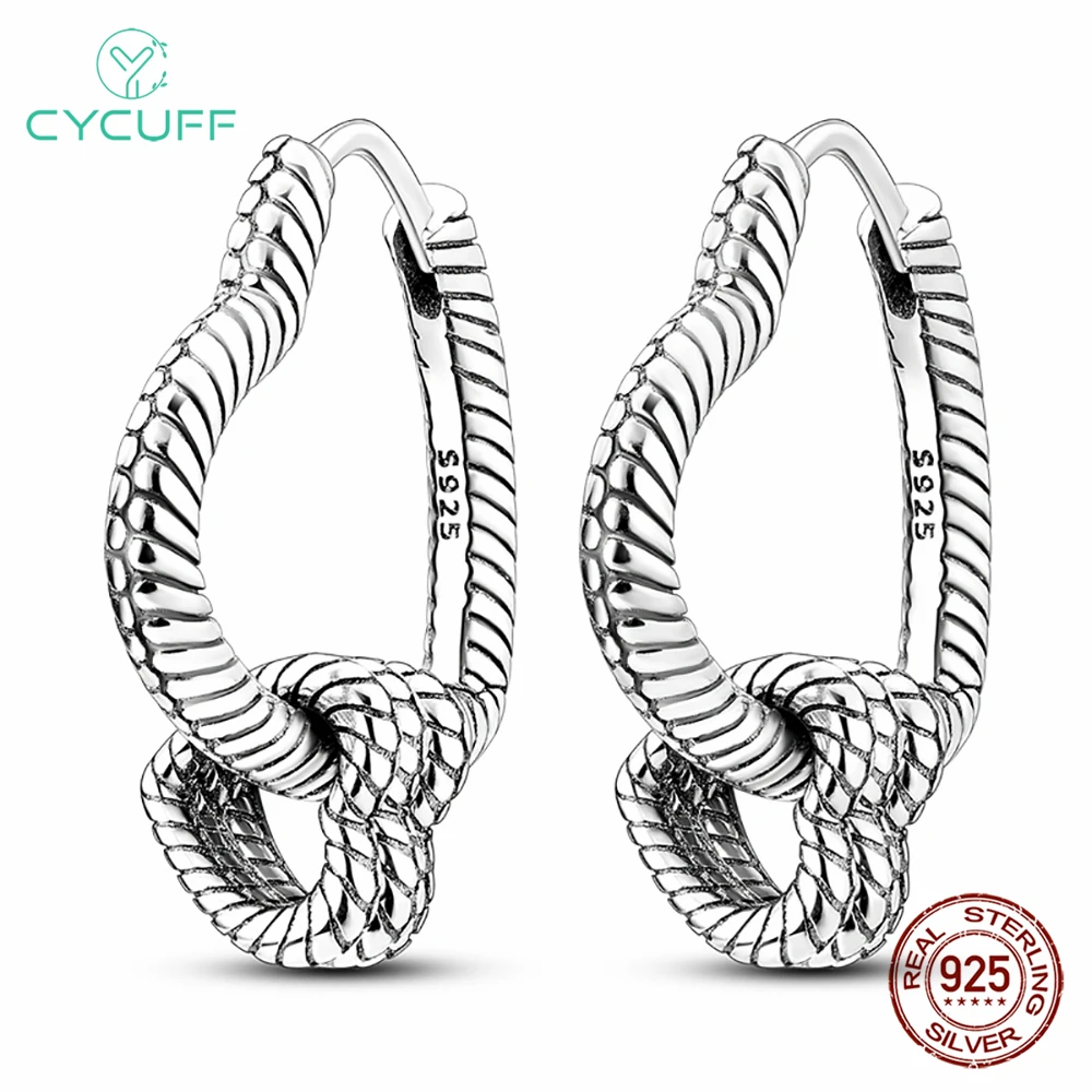 

CYCUFF 925 Sterling Silver Earrings Serpentine Multi-ring Heart Earrings For Women Wedding Engagement Earrings Jewelry Gift