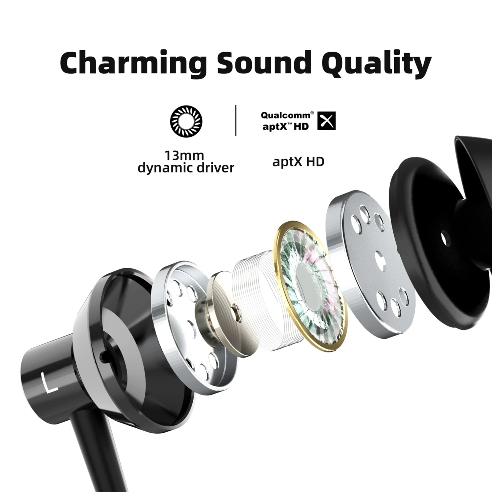 Фото SoundMAGIC S20BT Bluetooth-наушники с шейным ремешком Hi-Fi стерео гарнитура-вкладыш с микрофоном легкие спортивные наушники №3