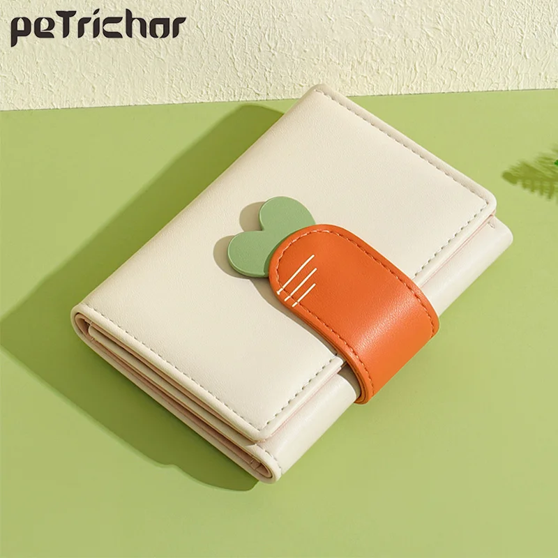 

Cute Carrot Wallet for Student Fashion Card Holder Moneybag Small Coin Pocket PU Leather Short Women's Wallet Brand New Billfold