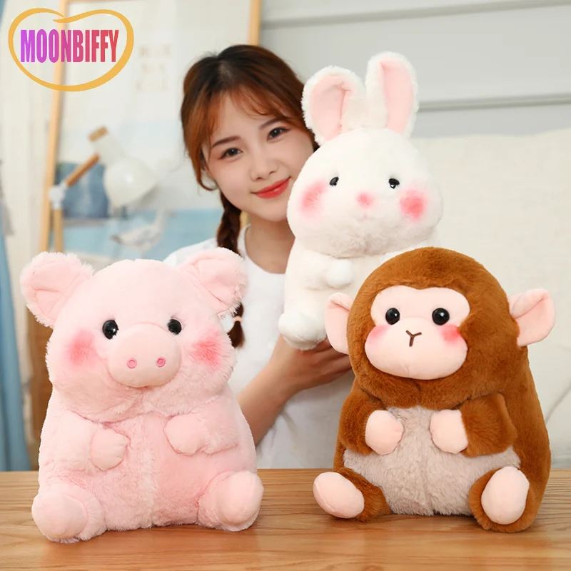 

18 см мультфильм аниме семья корова Пингвин слон свинка кролик плюшевые игрушки для детей мягкая кукла Детские успокаивающие игрушки рождественские подарки