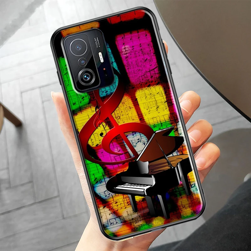 Чехол для музыкального пианино с клавишами для POCO F3 M3 M4 X3 GT X4 Pro назад крышка Xiaomi 11T 9T 10T Mi 11 Lite on.