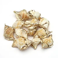 2 pcs natural sea shell pendants sea snail pendant charms for diy jewelry necklace bracelet earrings accessories