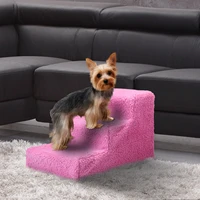 3 steps pet stairs for dogs and cats dark pink