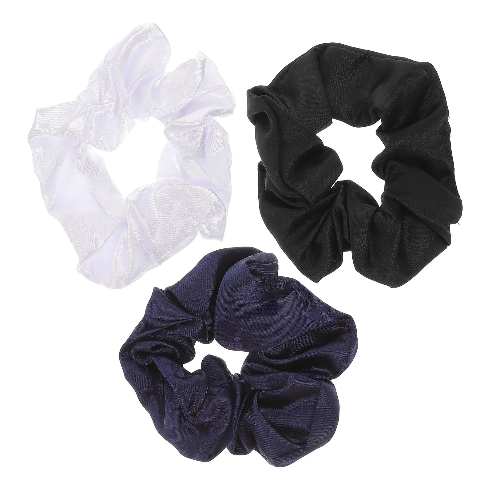 

3 Pcs Meatloaf Satin Headband Newborn Hair Ponytail Blue Scrunchie Spandex Headbands Women