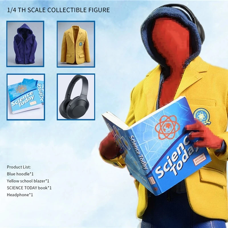 

In Stock DAFTOYS F015 1/4 Scale Male Spider Clothes Accessories Netherlands Brother School Uniform Suit with Earphone Model