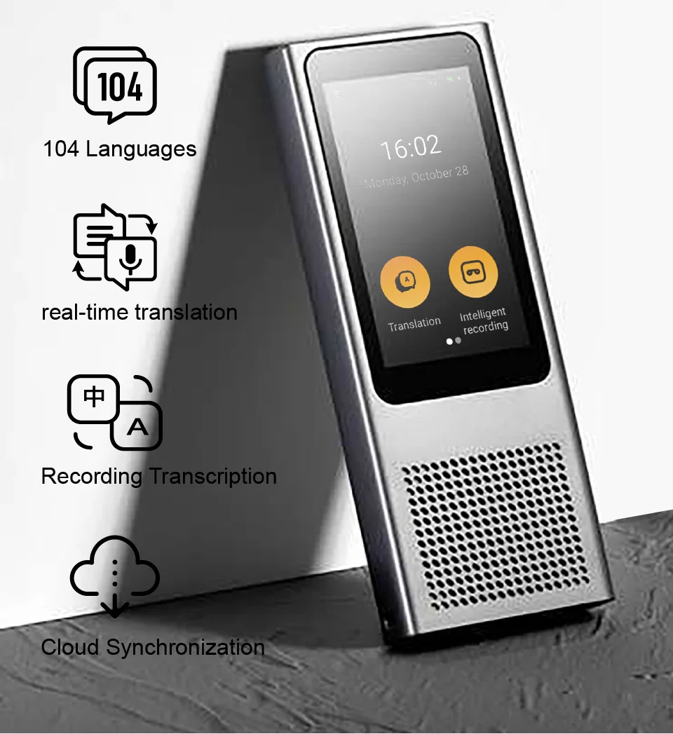 

Langogo Minutes Digital Voice Recorder Ukrainian Translator Dictation Machine with Speech-to-Text Transcription, 100+ Languages