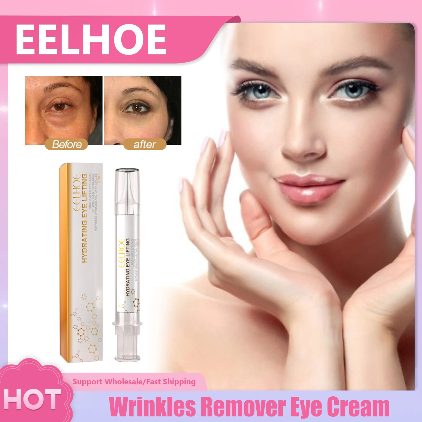 

Wrinkles Remover Eye Cream Lightening Fine Lines Reduce Puffiness Dark Circles Anti-Aging Moisturizing Nourishing Eye Skin Care