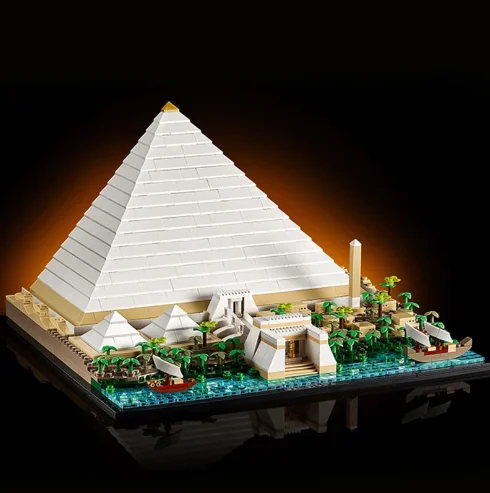 

In Stock 1476pcs The Great Pyramid of Giza 21058 Building Blocks Famous Model City Architecture Street View Bricks Set Toys Gift