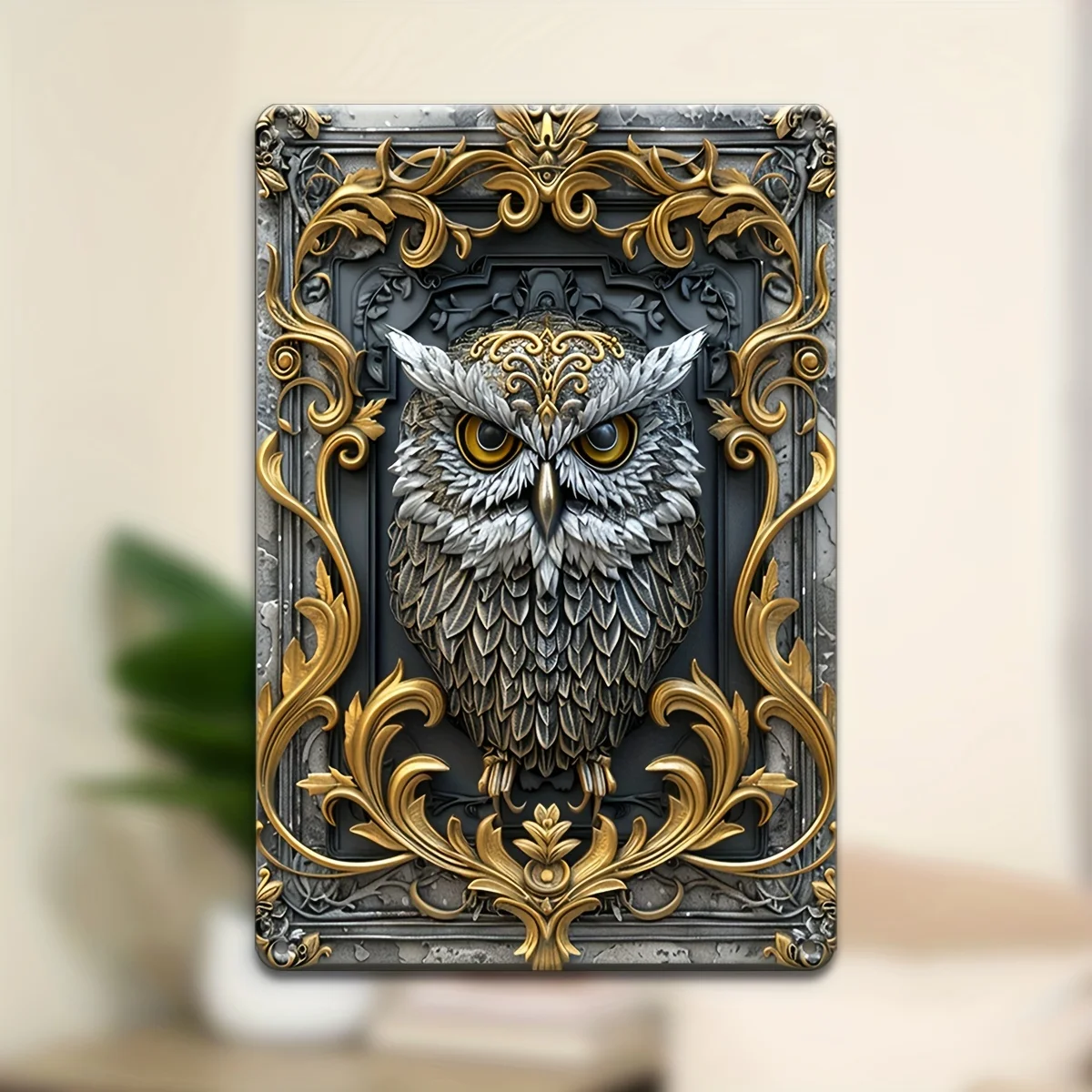 Винтажный металлический жестяной знак в виде совы 8x12 дюймов