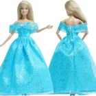Синее бальное платье ручной работы, свадебное платье для вечеринки, сказочный костюм принцессы, Одежда для куклы Барби, аксессуары для кукольного домика, один шт.