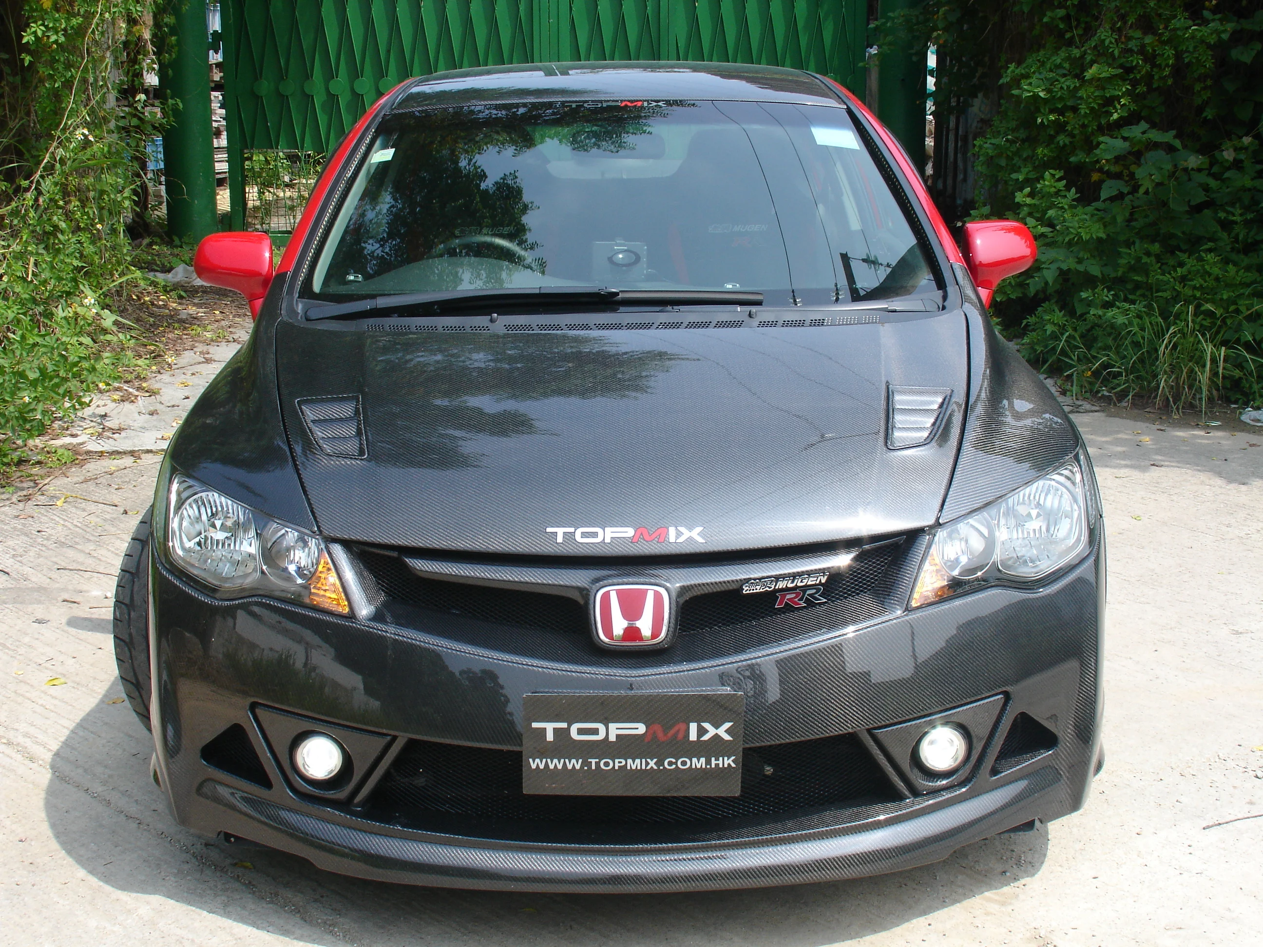 Передний бампер и решетка радиатора из углеродного волокна RR Style для HONDA Civic Тип R