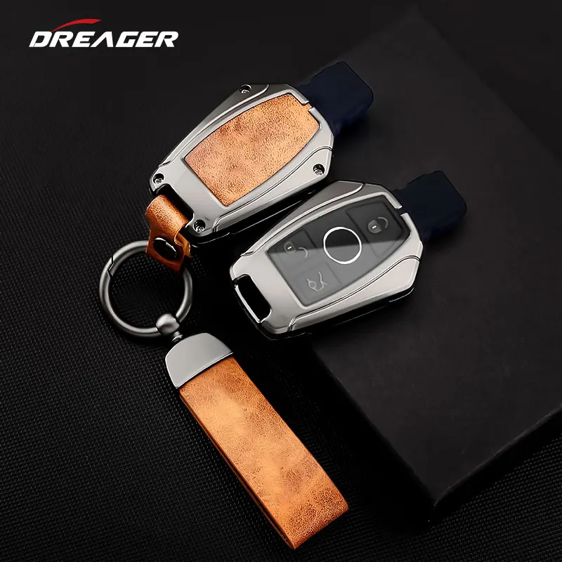 

Car Key Case For Mercedes Benz Accessories Key Cover Gla 250 Glc260 Glk300 C200l A B C R E G M S Class Amg Zinc Alloy Leather