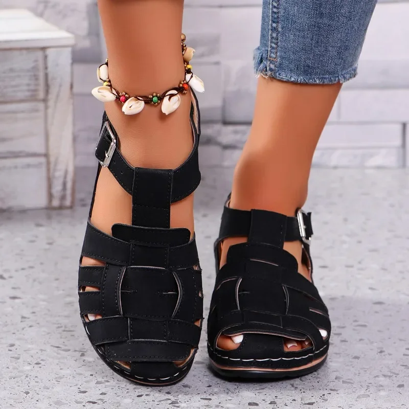 Женская обувь 2024 женские сандалии с закрытым носком уличные повседневные туфли