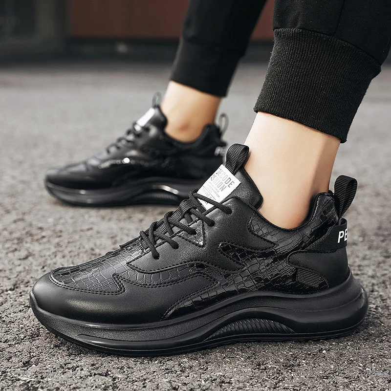 

Snickers Mocassin Man Shock Absorbing Sneakers On Platform Brand Boy Child No-Leather Casual Shoes Felt Safety Shoes Men Tennis